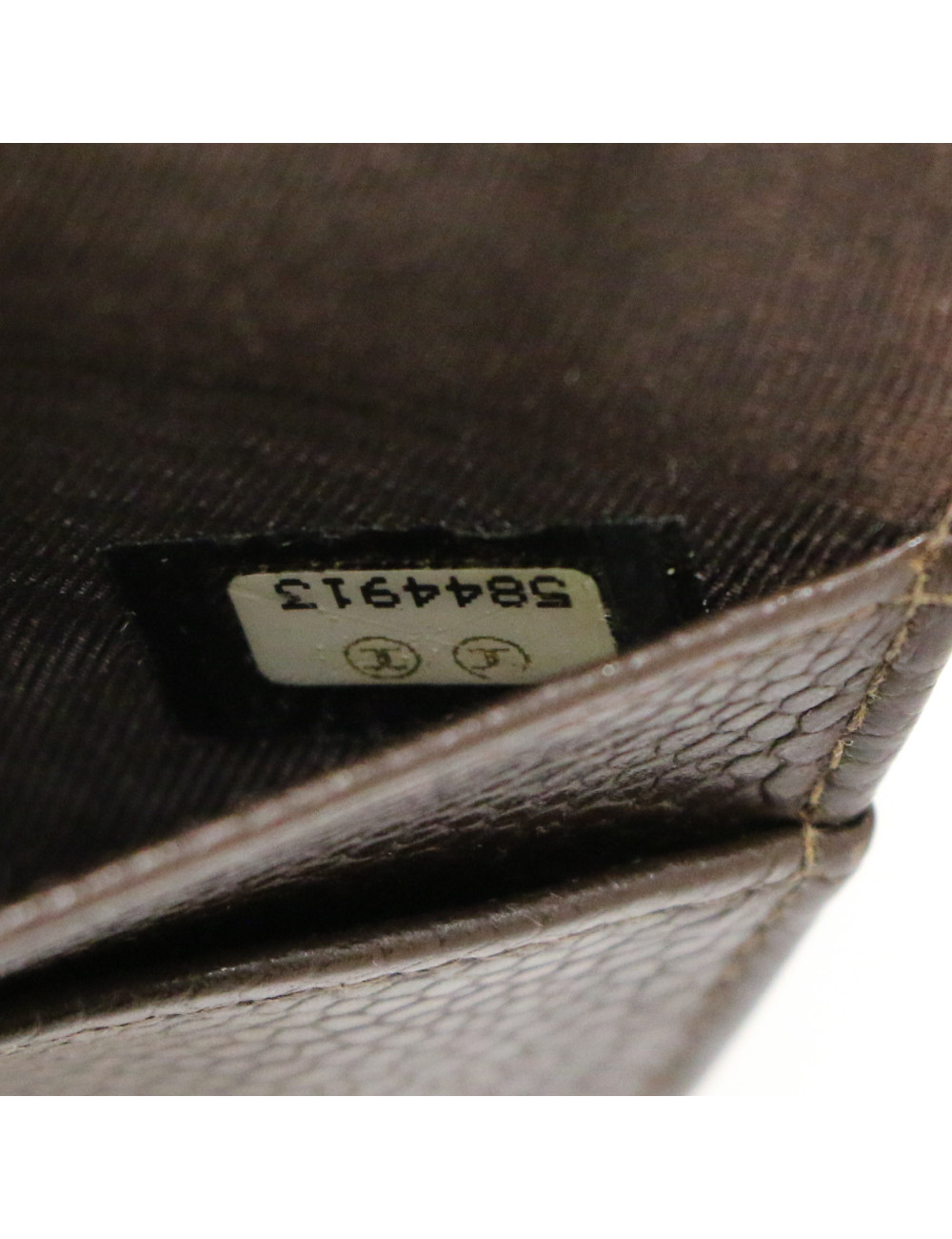 CHANEL vintage brown leather datebook cover