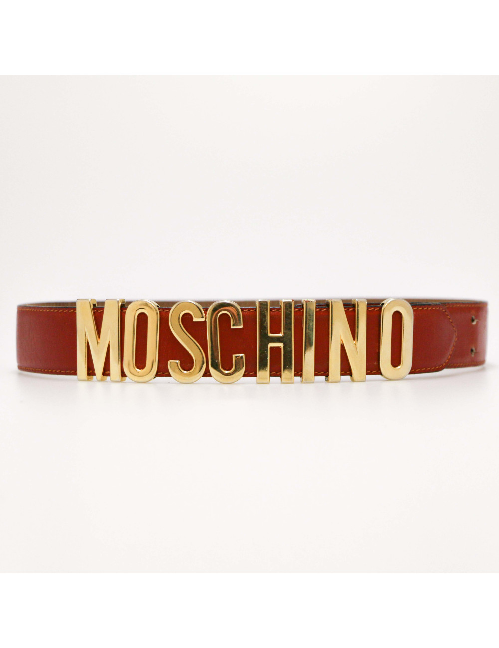 MOSCHINO red leather belt