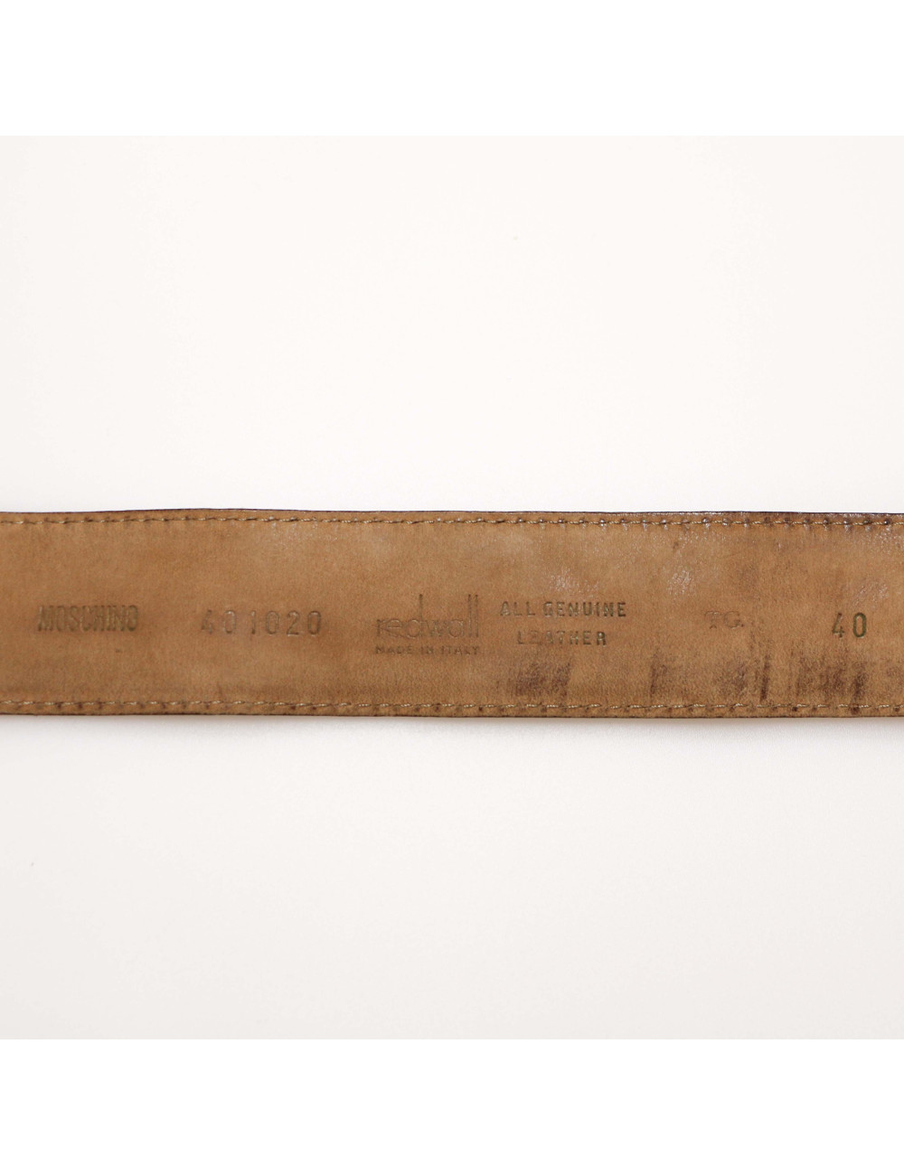 MOSCHINO red leather belt