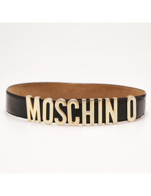 MOSCHINO black leather belt