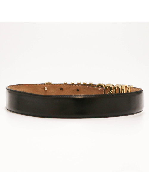 MOSCHINO black leather belt
