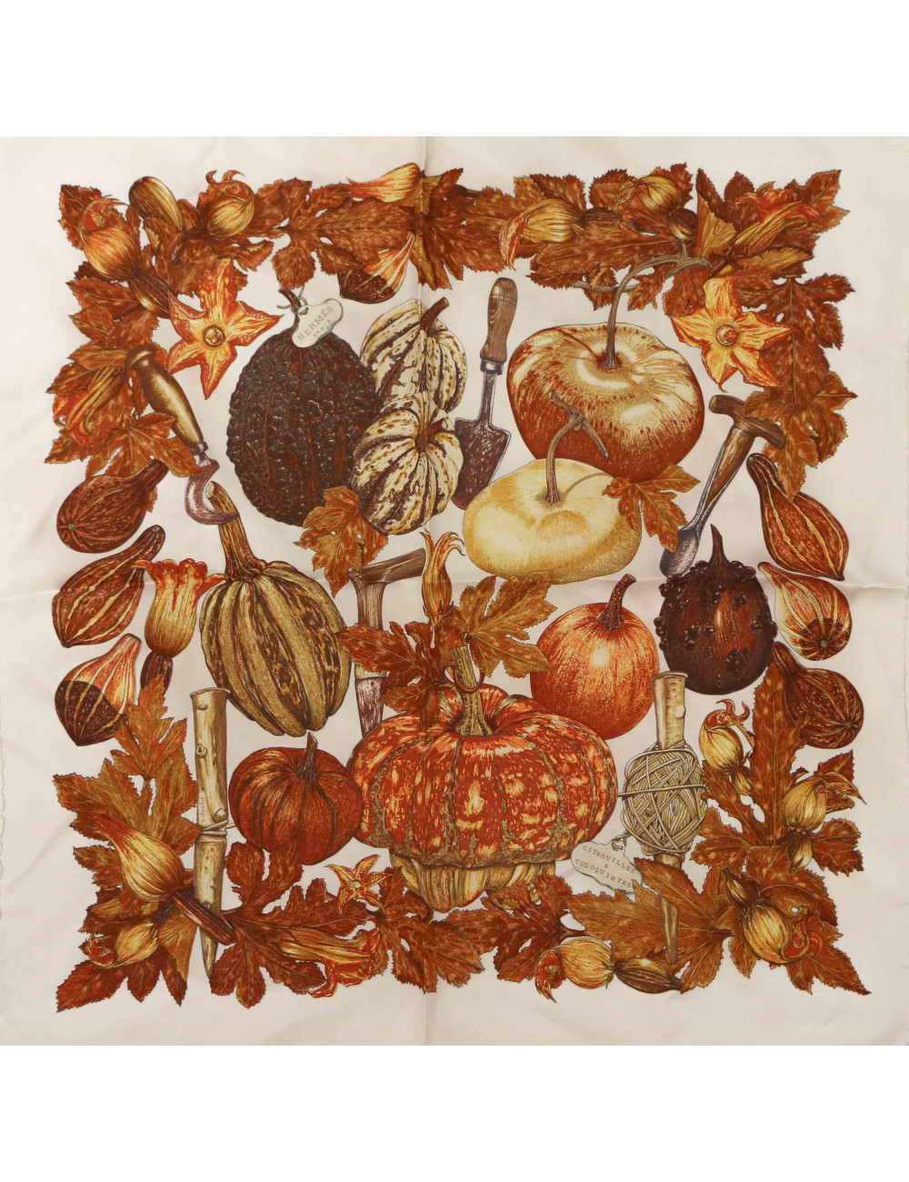 Petit carré HERMES Citrouilles et Coloquintes