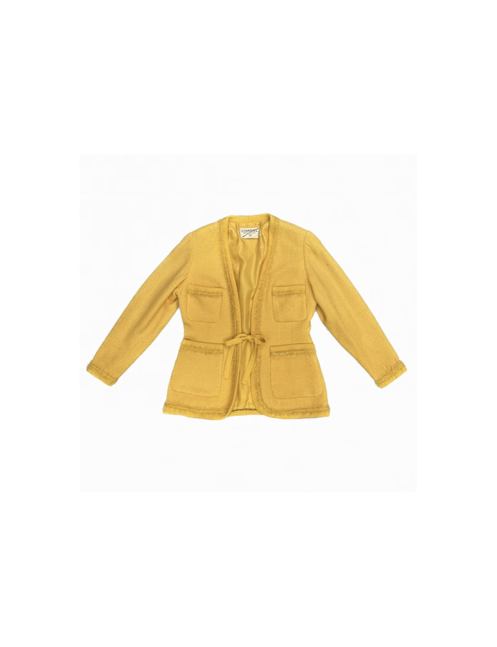 Ensemble jaune vintage veste et jupe CHANEL