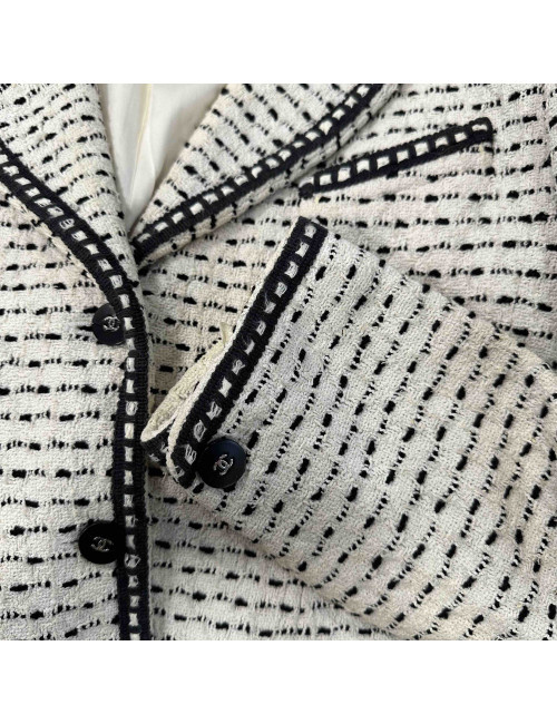 Veste CHANEL blanche noire