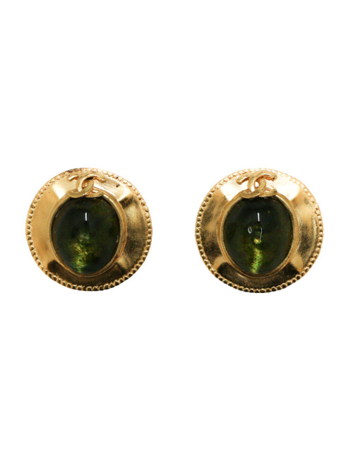 Clips CHANEL CC vert