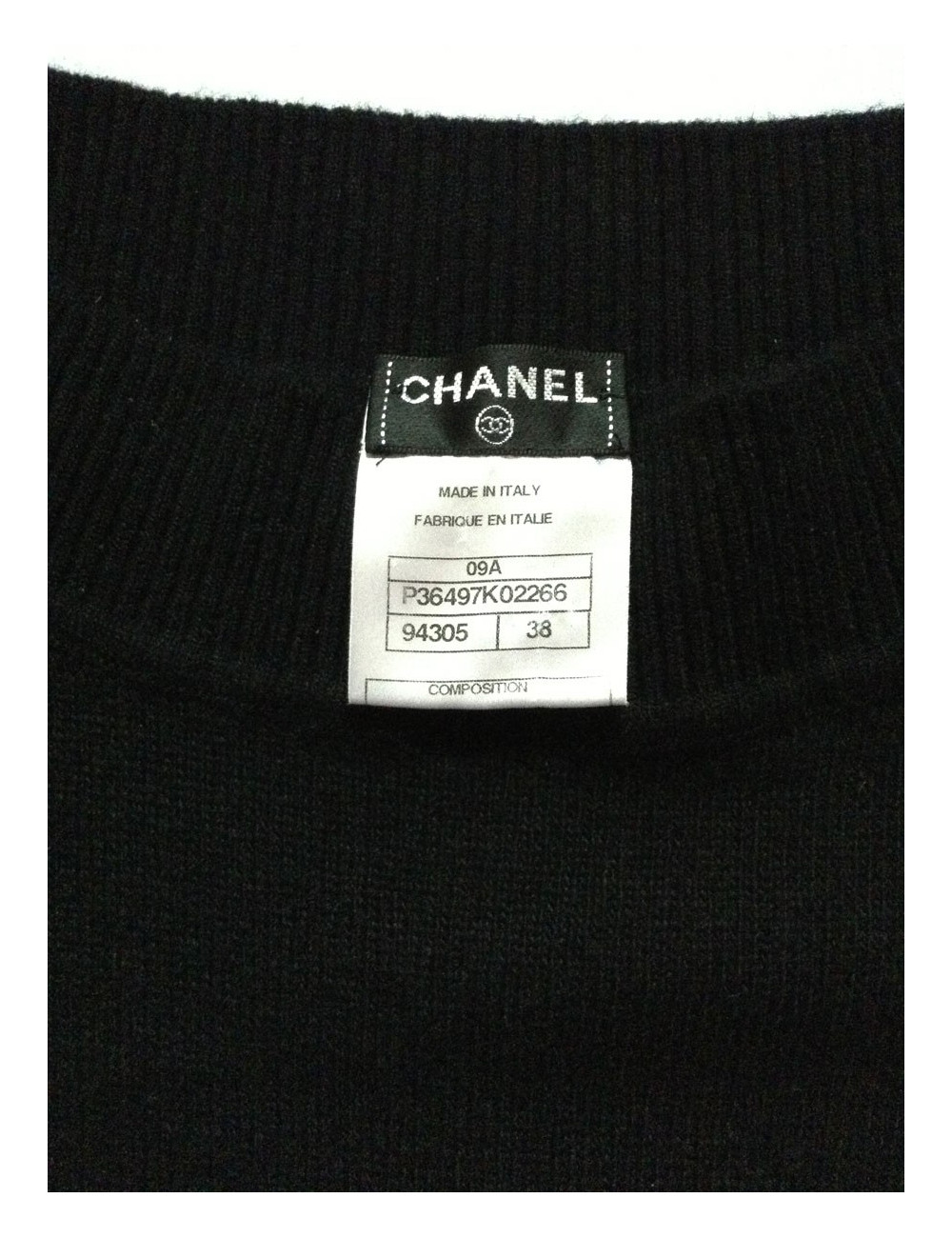 Robe CHANEL T38Fr en cachemire noire
