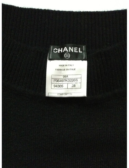 robe CHANEL t 38 cachemire noire