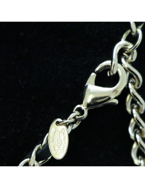 Collier CHANEL chaine entrelacée de cuir