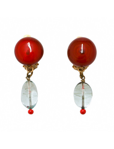 Clips MARGUERITE DE VALOIS pâte de verre