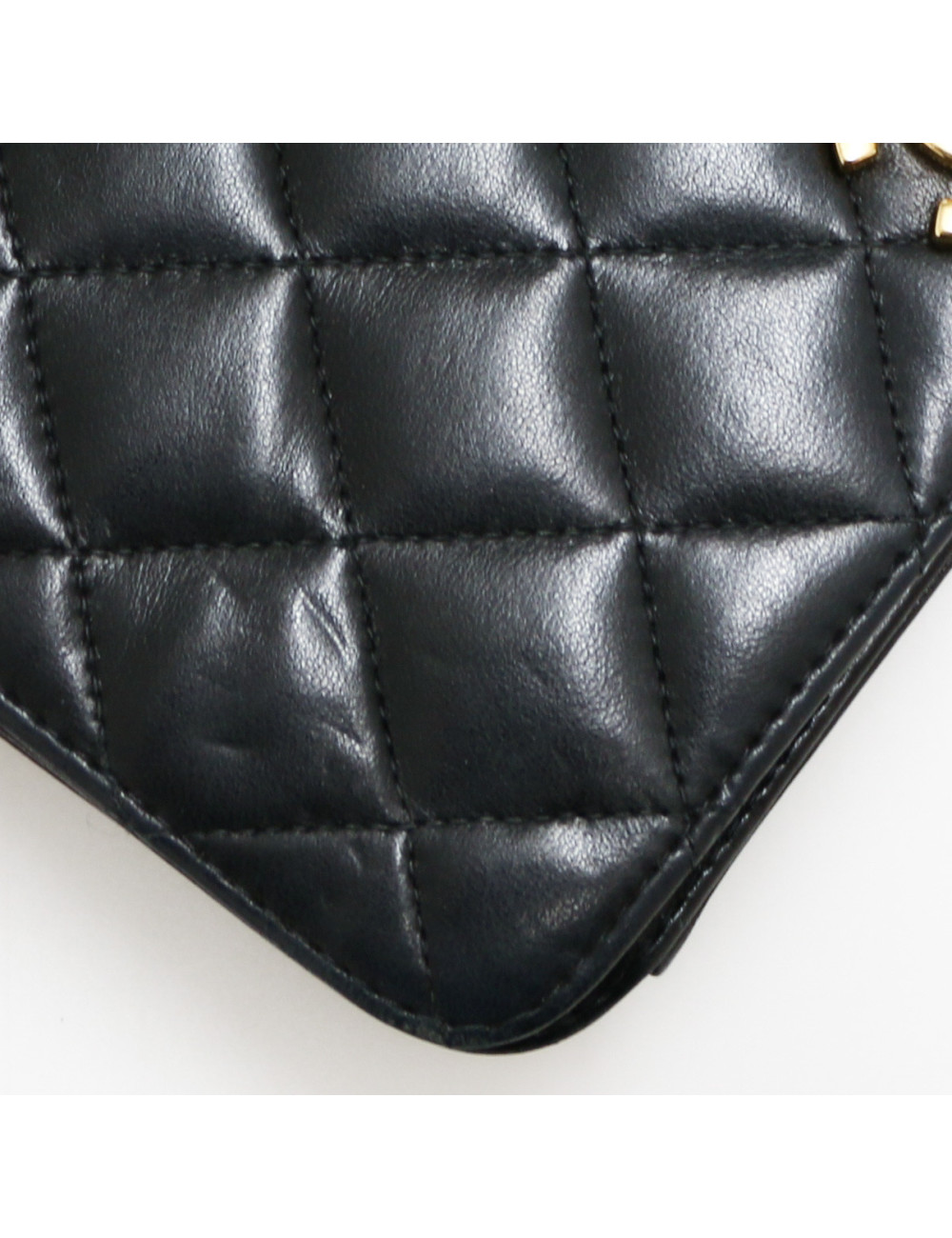 Mini sac CHANEL WOC cuir matelassé noir