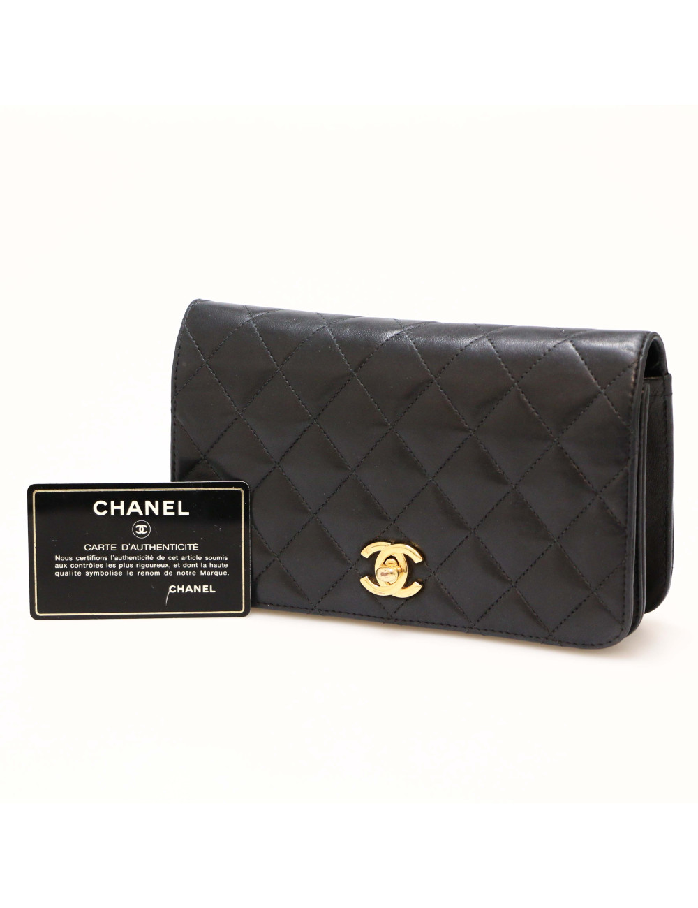 Mini sac CHANEL WOC cuir matelassé noir