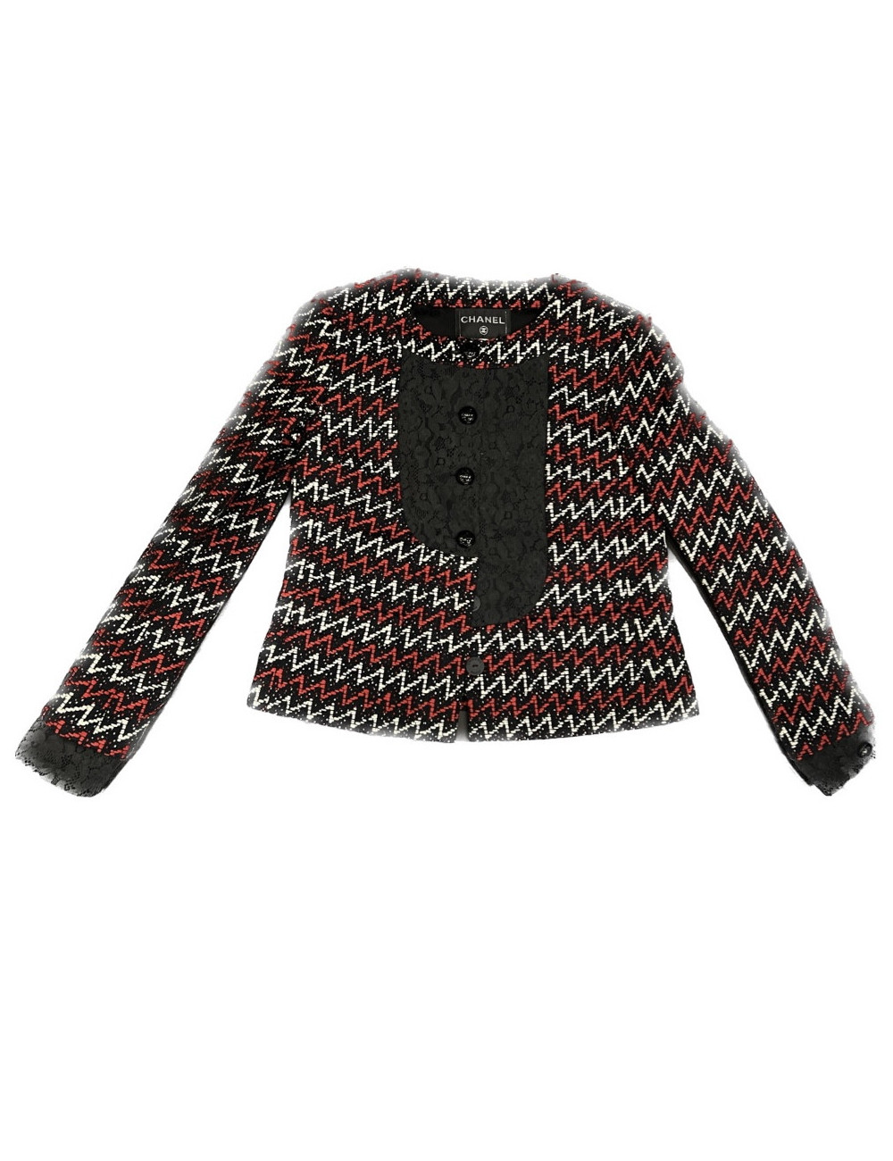 Veste CHANEL t40 blanc, rouge, noir