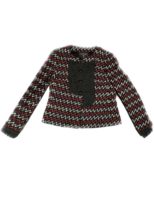 Veste CHANEL t40 blanc, rouge, noir