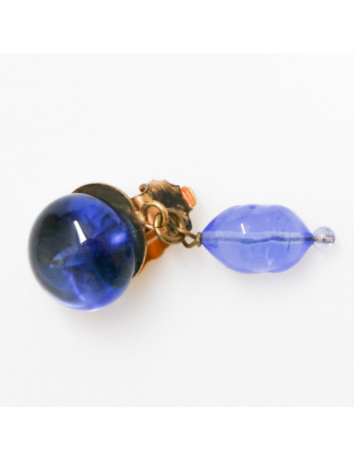 Clips d'oreille MARGUERITE DE VALOIS pâte de verre