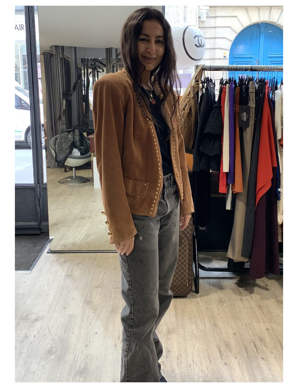 Veste YVES SAINT LAURENT peau Vintage