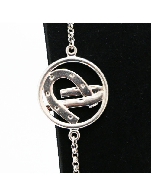 HERMES Jump H multi silver long necklace