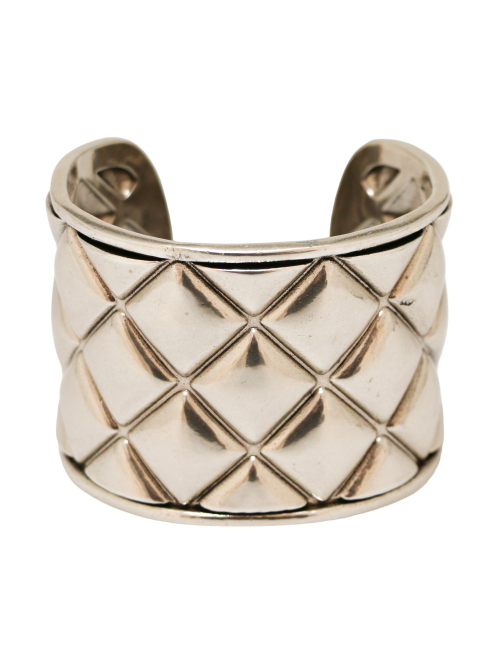 Manchette CHANEL matelassé argent