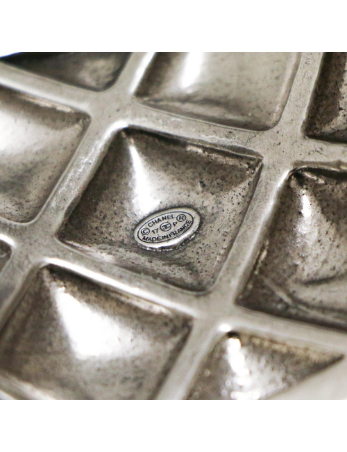 Manchette CHANEL matelassée argent