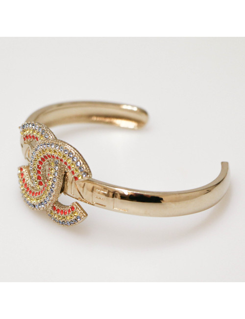 Bracelet CHANEL CC strass multicolore