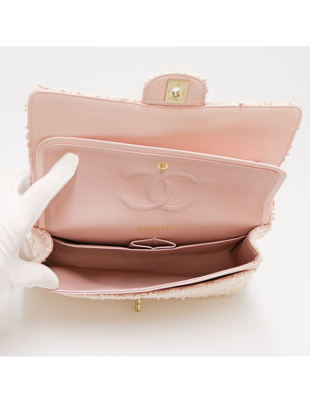 Sac CHANEL tweed rose