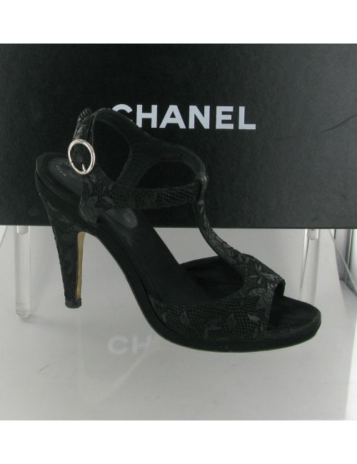 Escarpins cuir dentelleb CHANEL