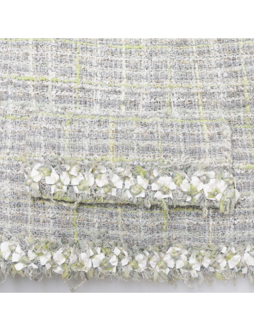Veste CHANEL tweed vert et gris T38