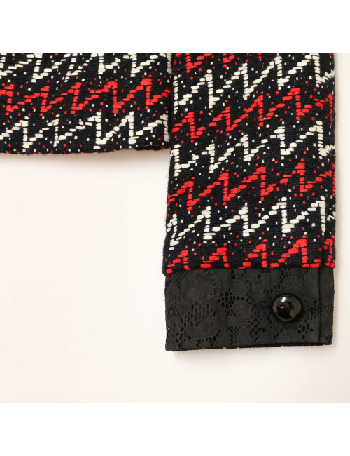 CHANEL black, white and red jacket, size 40 FR