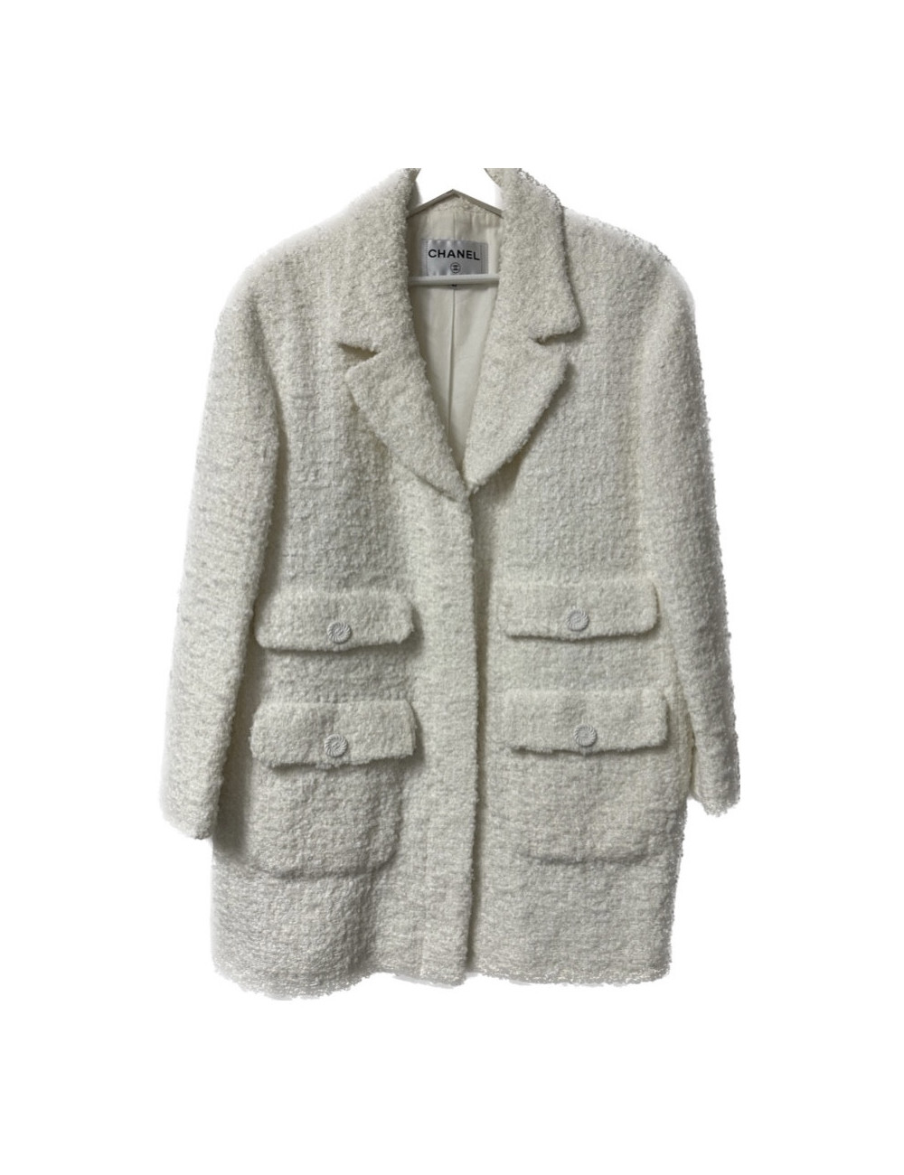 Veste CHANEL T 42 tweed écru