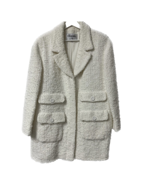 Veste CHANEL T 42 tweed écru
