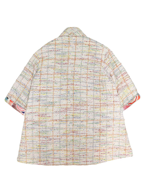 Veste longue CHANEL tweed multicolore t34