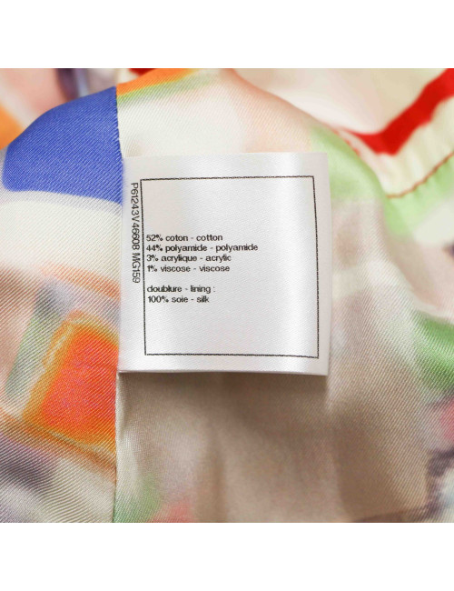 Veste longue CHANEL tweed multicolore t34