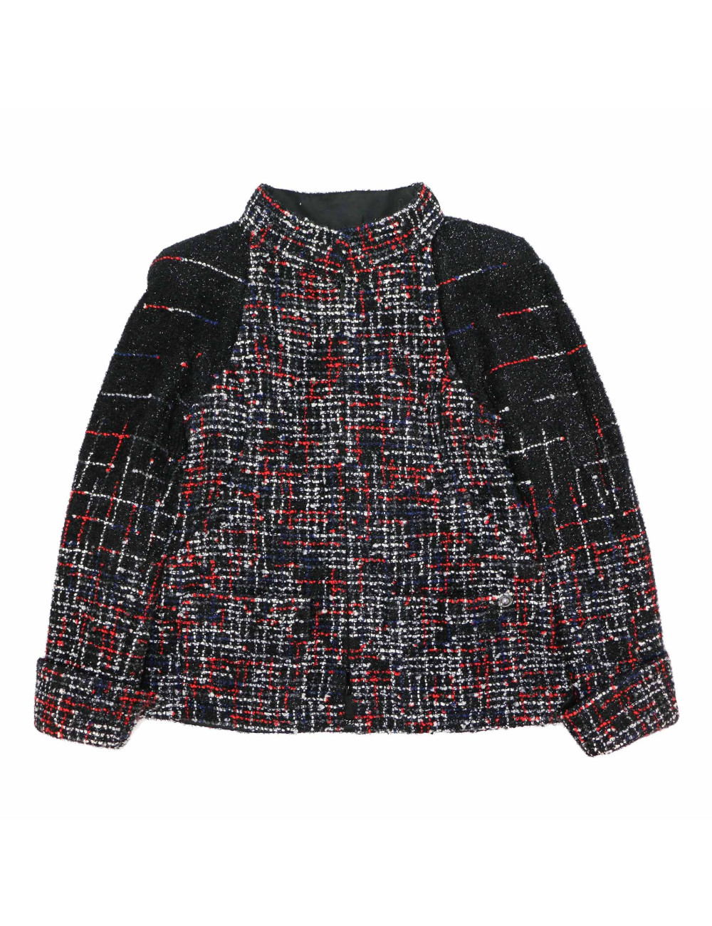 Veste en tweed CHANEL t40 noir, rouge, blanc bleu