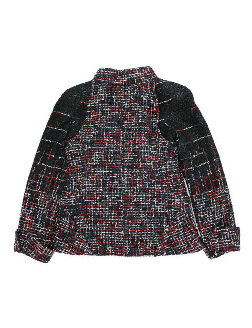 CHANEL black, white, blue and red tweed jacket, size 40 FR