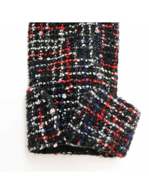 CHANEL black, white, blue and red tweed jacket, size 40 FR