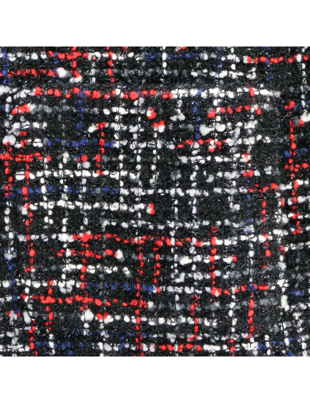 CHANEL black, white, blue and red tweed jacket, size 40 FR