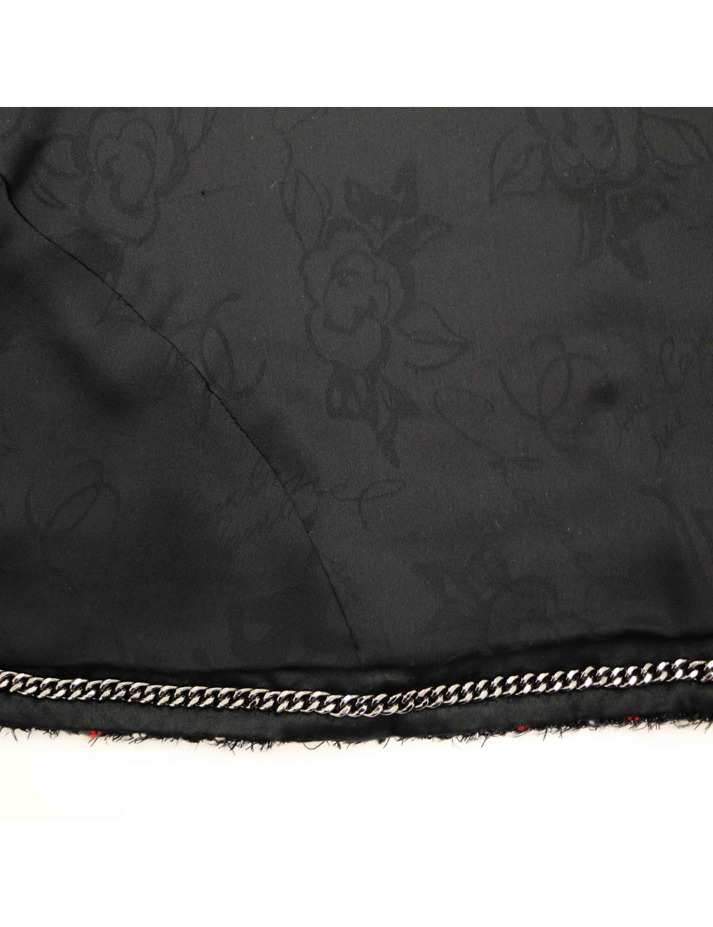 CHANEL black, white, blue and red tweed jacket, size 40 FR