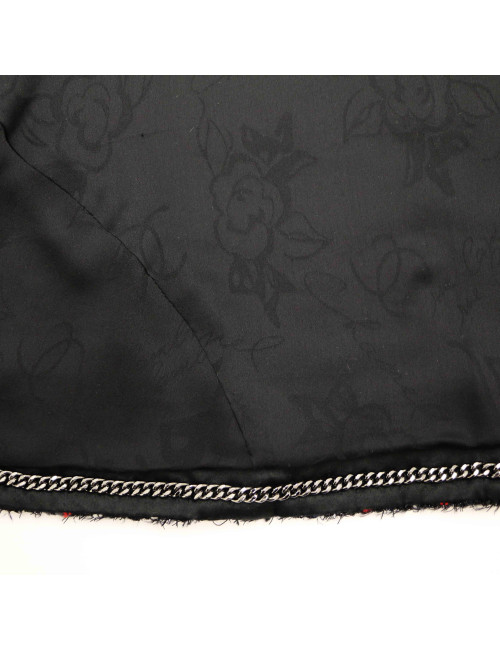 CHANEL black, white, blue and red tweed jacket, size 40 FR