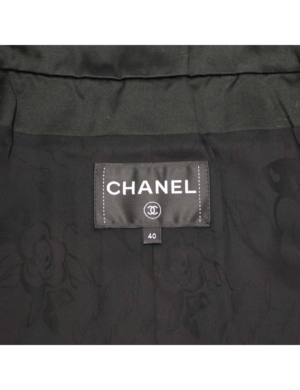 CHANEL black, white, blue and red tweed jacket, size 40 FR