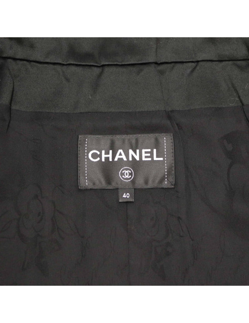 CHANEL black, white, blue and red tweed jacket, size 40 FR