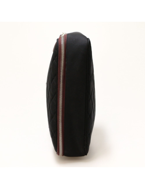 Pochette CHANEL toile matelassée noire