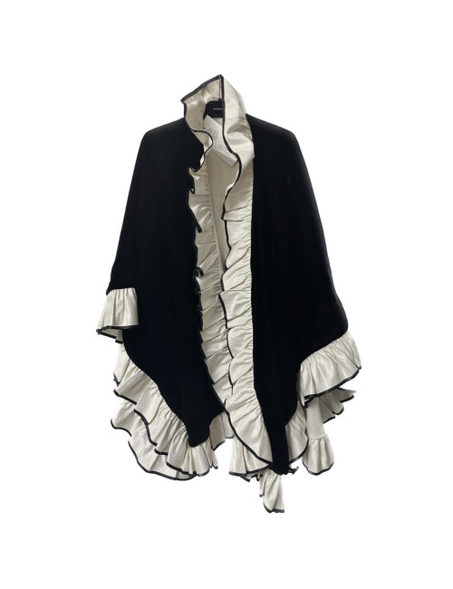 Cape velours noir doublée blanc