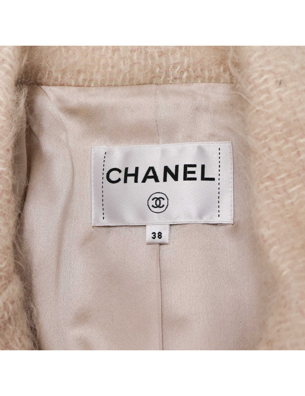CHANEL light pink mohair coat size 38FR
