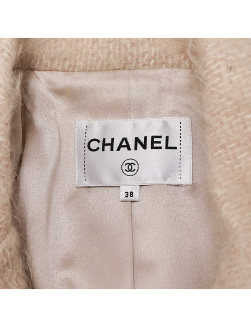 CHANEL light pink mohair coat size 38FR