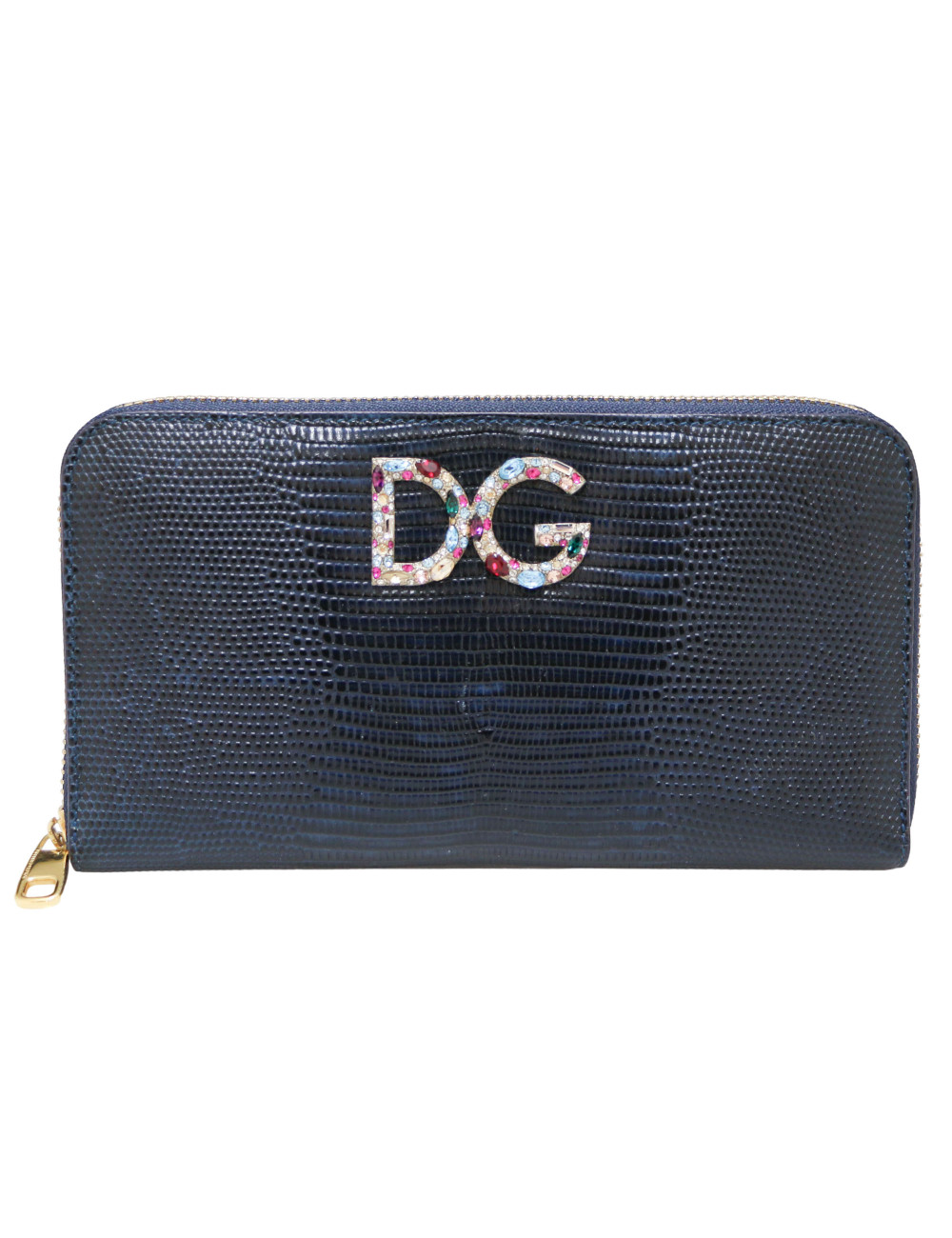 Compagnon DOLCE & GABBANA façon lézard bleu