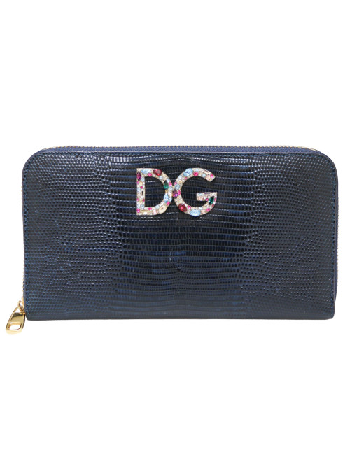 Compagnon DOLCE & GABBANA façon lézard bleu