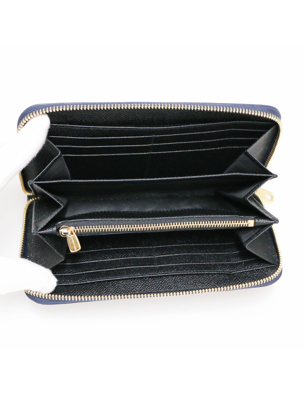 DOLCE & GABBANA Compagnon blue lezard style leather