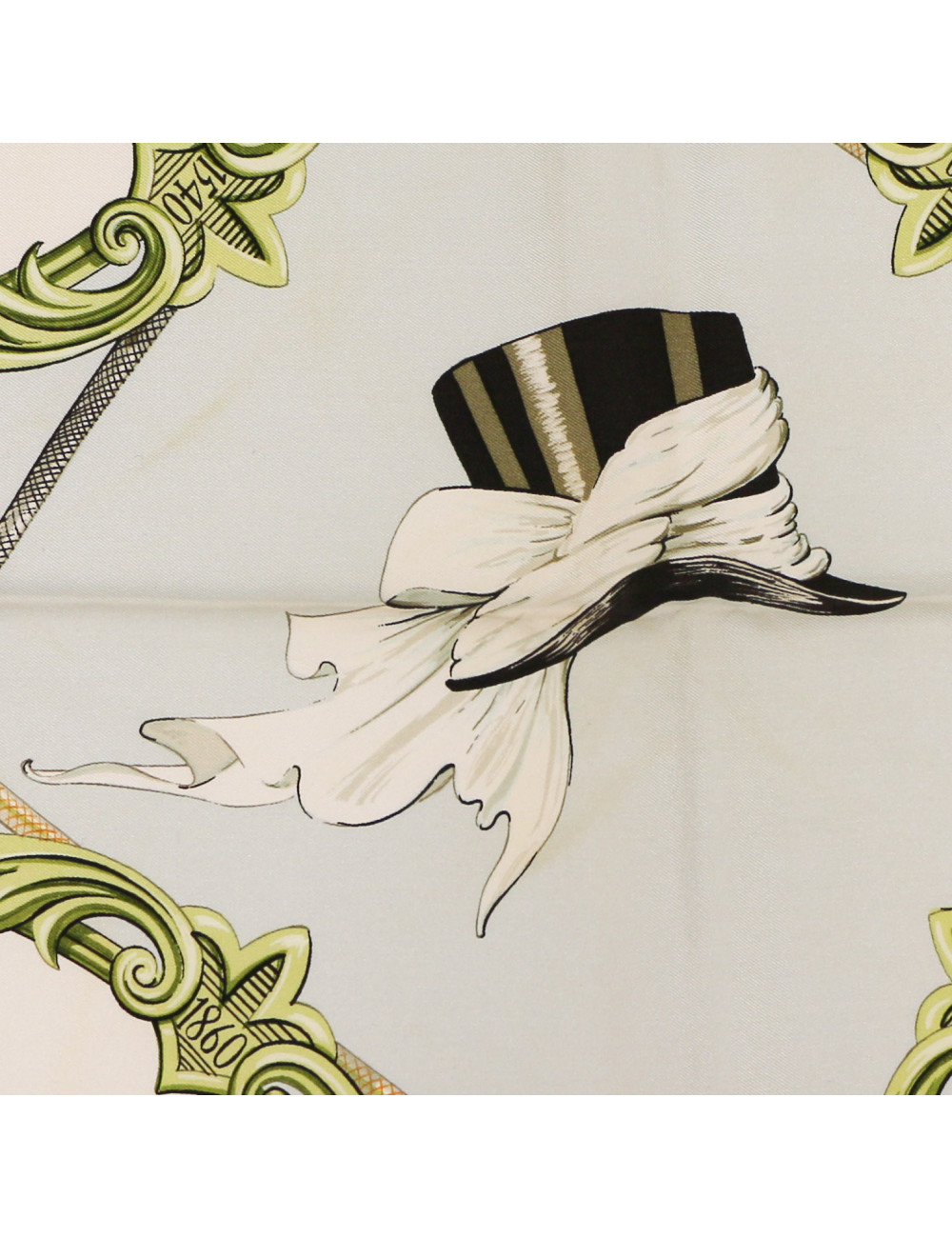 HERMES Amazones green silk square scarf