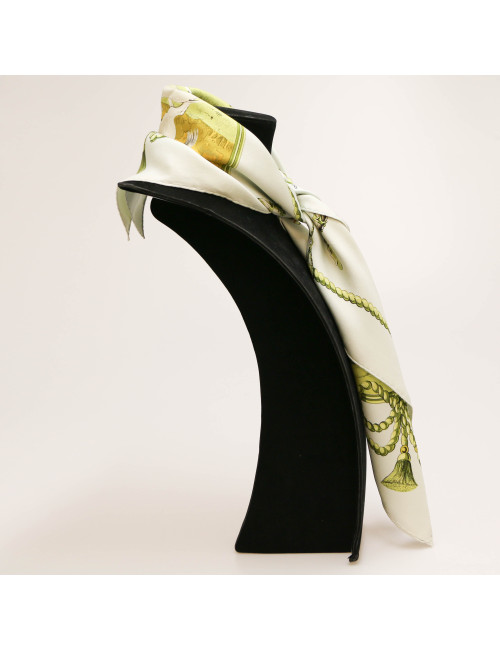 HERMES Amazones green silk square scarf