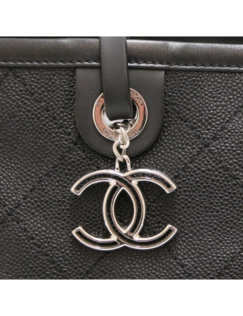 CHANEL Black Grained Tote
