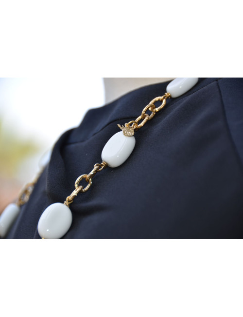 Collier Croix blanc Marguerite de Valois